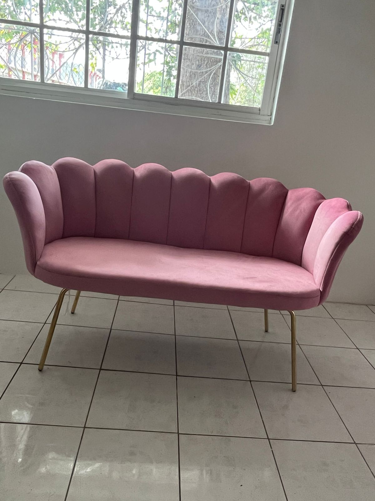 Rose Arm Pink Sofa