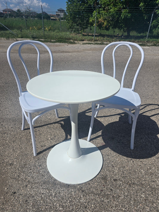 Low White Bistro Table