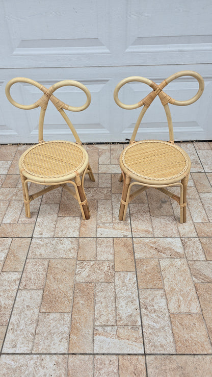 Kids Rattan Bow Chairs