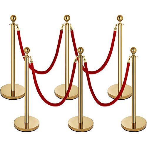 Stachion 6pcs with Red Rope