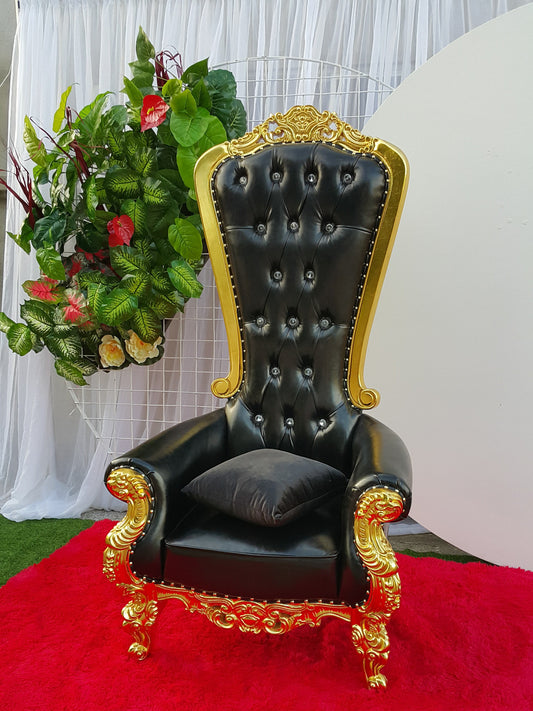 Black & Gold Throne Chair