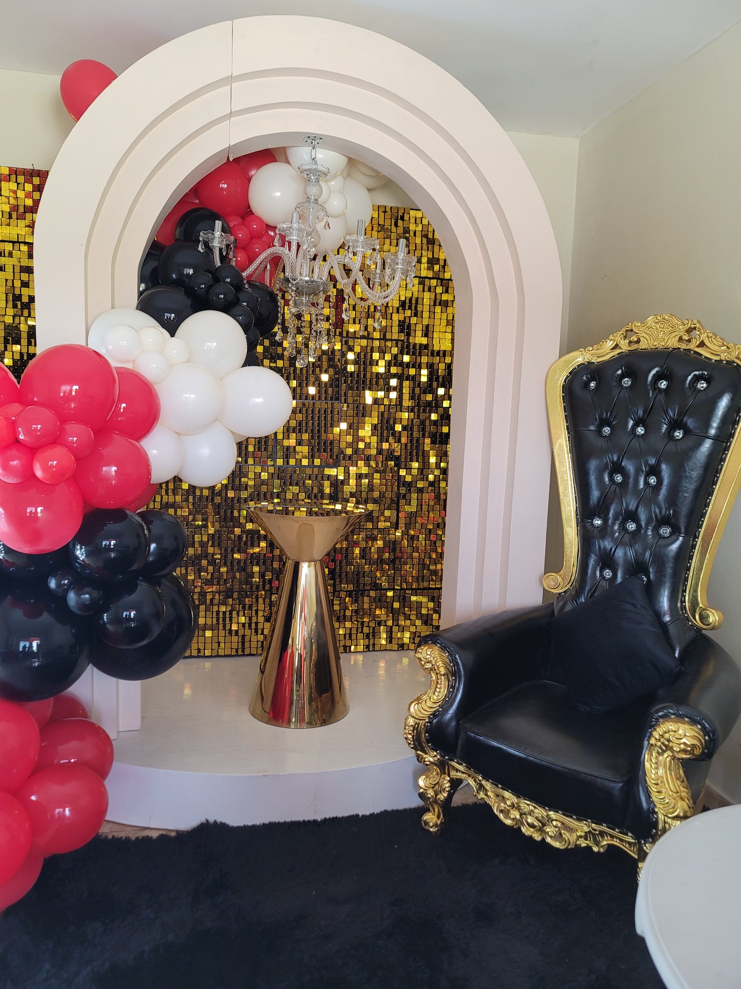 Black & Gold Throne Chair