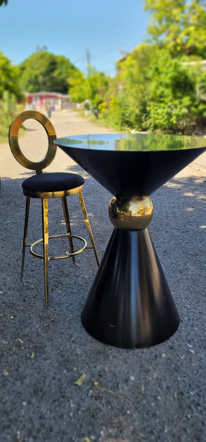 Black O Back Bar Stool