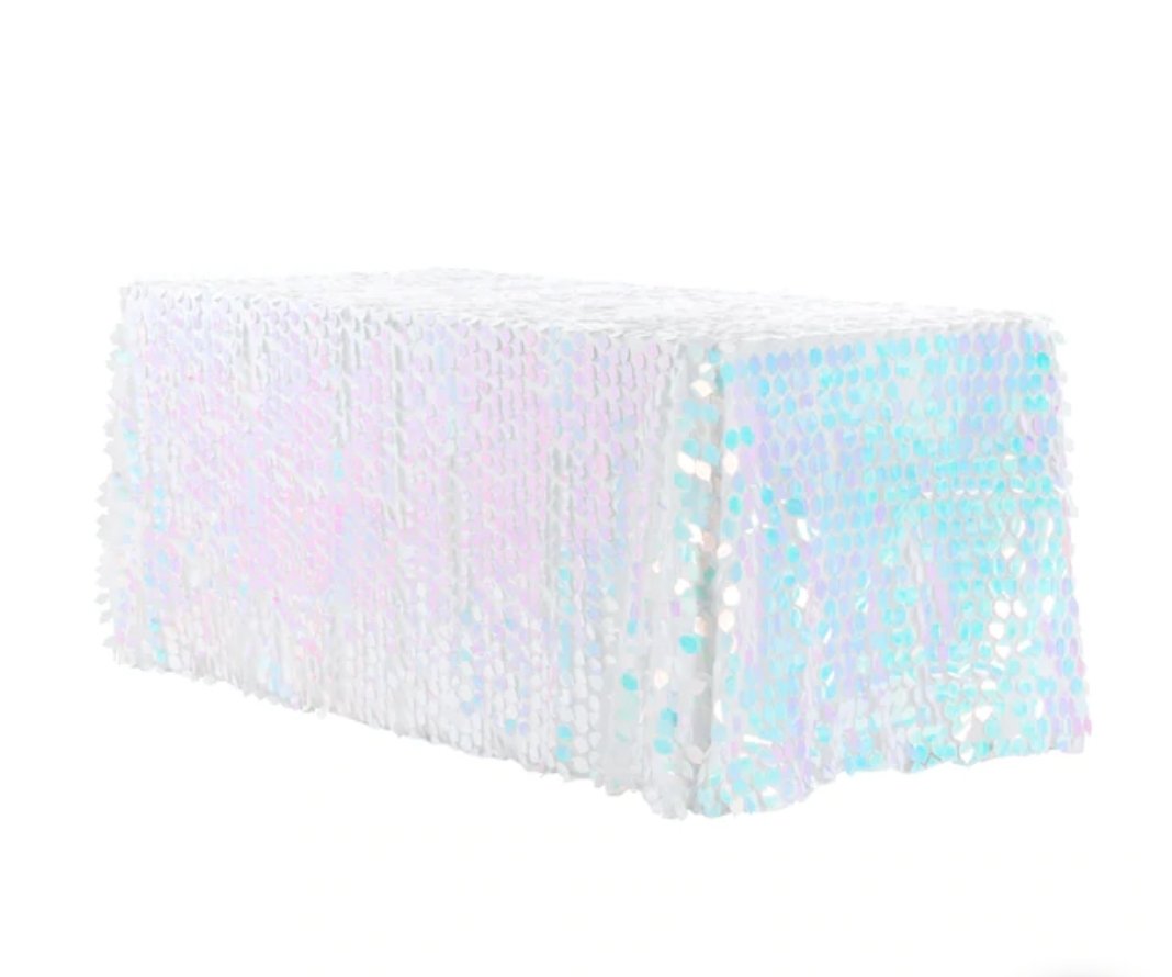 Rectangular - Iridescent White 90*132