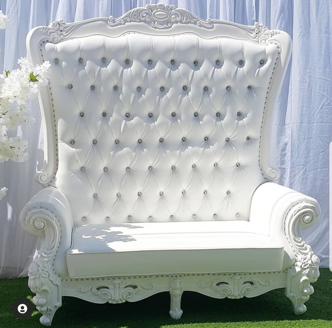 Double Seater Throne Chair (ALL WHITE)