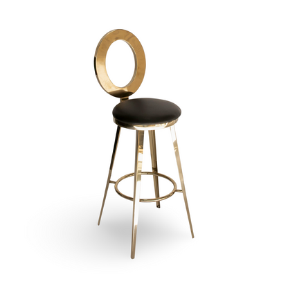 Black O Back Bar Stool