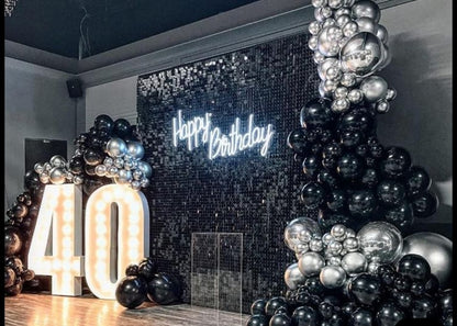 Black Shimmer Wall Backdrop