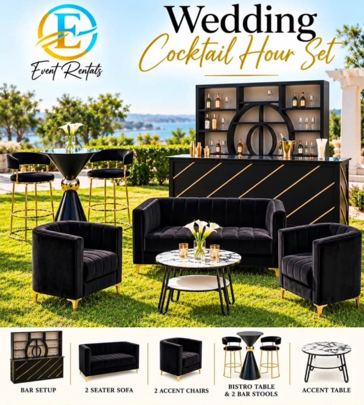 Wedding Cocktail Hour Rental Package | Event Rentals Jamaica